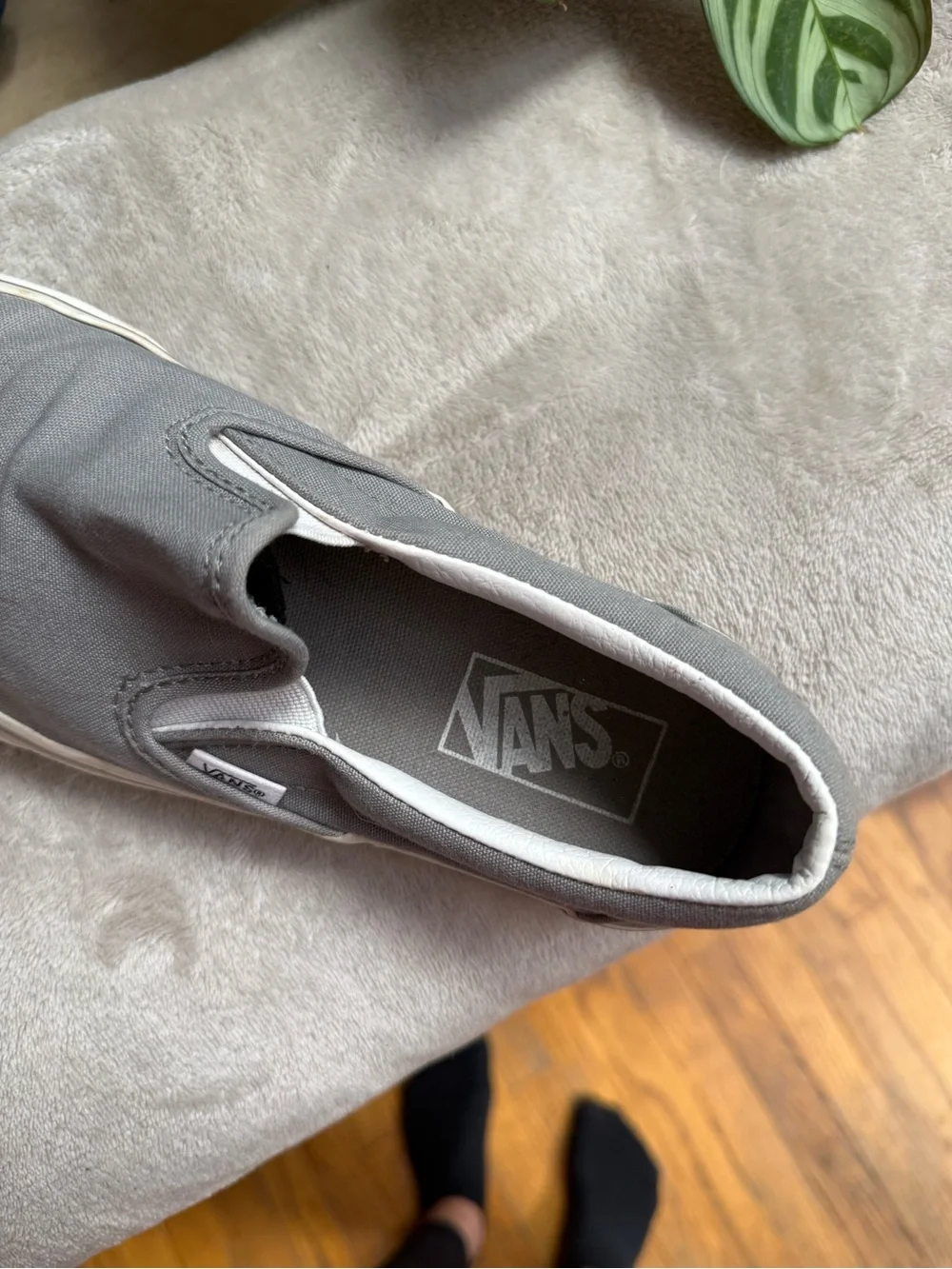Vans Gray Classic Slip-On Canvas Shoes